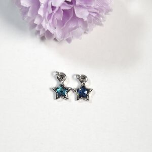 2 Silver Plated Abalone Star Charms or Pendant Jewelry Making Gifts
